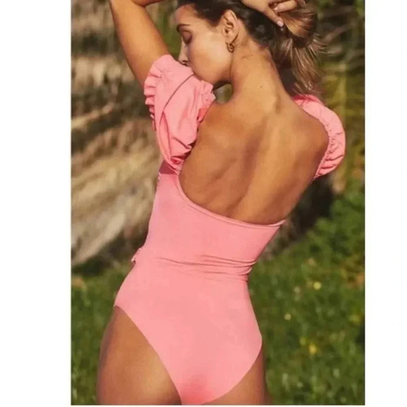 New Agua Bendita Free People Oria Dust One Piece Swim Bathing Suit Hot Pink - Picture 3 of 10